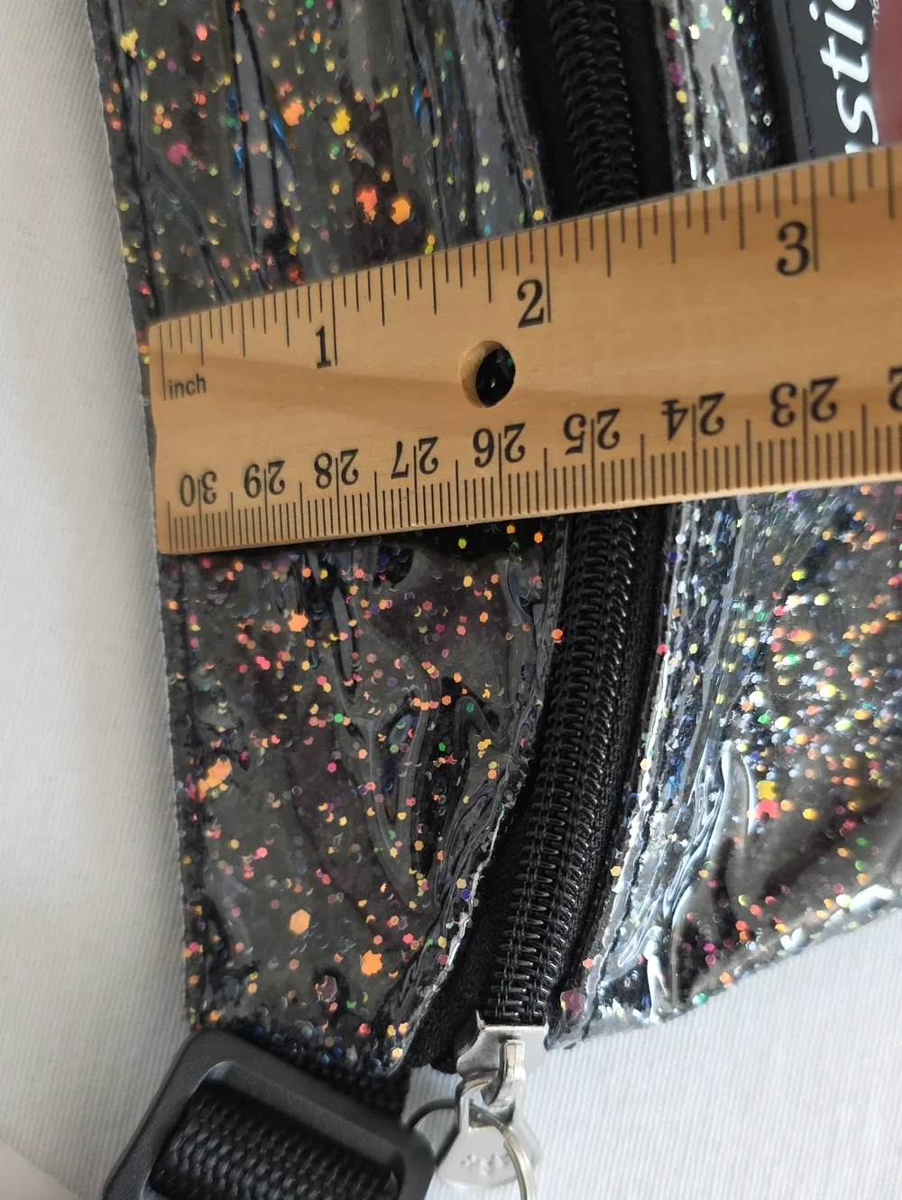 Justice Girls Belt Bag Metallic Confetti Under Plastic Nylon Adjustable Strap